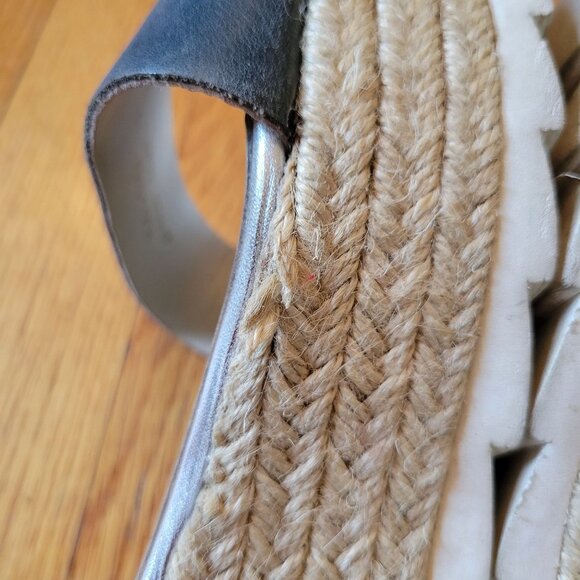 Boden Espadrille Platform Sandals 40 Brown Blue Metallic Silver LENA 8.5‎ - Picture 8 of 9